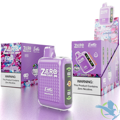 Zero Bar Exotic Edition 13ML 7500 Puffs Zero Nicotine Disposable Vape Device With Airflow Control & LED Screen - Display of 5