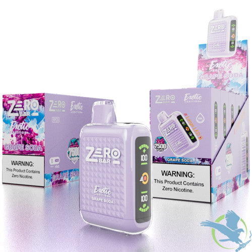 Zero Bar Exotic Edition 13ML 7500 Puffs Zero Nicotine Disposable Vape Device With Airflow Control & LED Screen - Display of 5