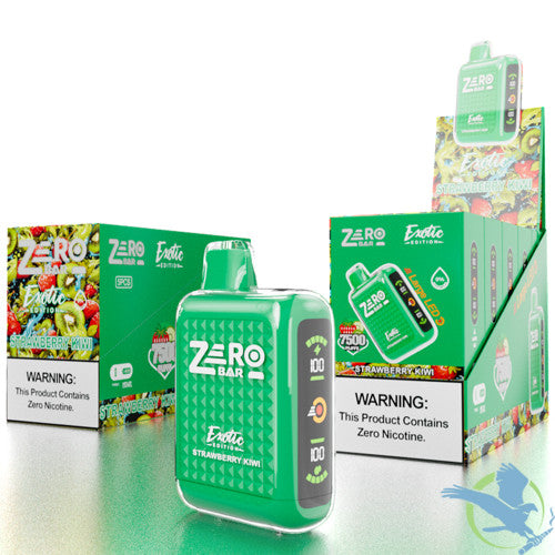 Zero Bar Exotic Edition 13ML 7500 Puffs Zero Nicotine Disposable Vape Device With Airflow Control & LED Screen - Display of 5