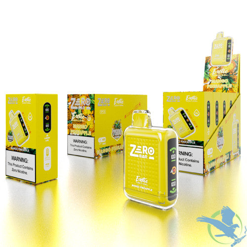 Zero Bar Exotic Edition 13ML 7500 Puffs Zero Nicotine Disposable Vape Device With Airflow Control & LED Screen - Display of 5