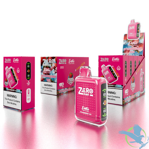 Zero Bar Exotic Edition 13ML 7500 Puffs Zero Nicotine Disposable Vape Device With Airflow Control & LED Screen - Display of 5