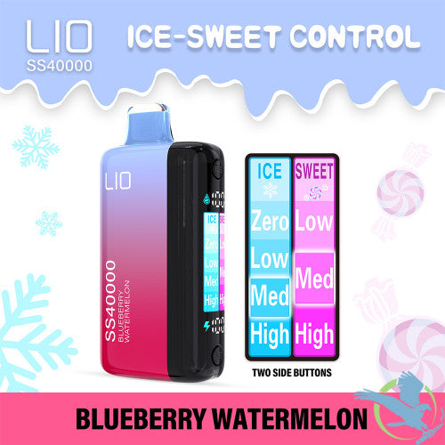 Lio SS40000 Puffs 22ML Disposable Device With HD Full Screen & Ice-Sweet Control - Display of 5