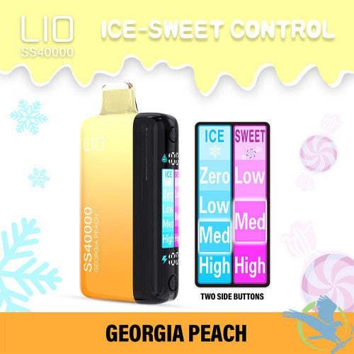Lio SS40000 Puffs 22ML Disposable Device With HD Full Screen & Ice-Sweet Control - Display of 5