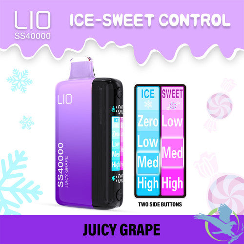 Lio SS40000 Puffs 22ML Disposable Device With HD Full Screen & Ice-Sweet Control - Display of 5