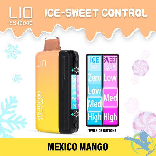 Lio SS40000 Puffs 22ML Disposable Device With HD Full Screen & Ice-Sweet Control - Display of 5