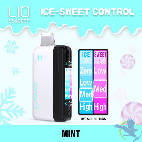 Lio SS40000 Puffs 22ML Disposable Device With HD Full Screen & Ice-Sweet Control - Display of 5