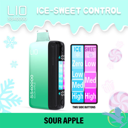 Lio SS40000 Puffs 22ML Disposable Device With HD Full Screen & Ice-Sweet Control - Display of 5