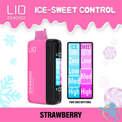 Lio SS40000 Puffs 22ML Disposable Device With HD Full Screen & Ice-Sweet Control - Display of 5