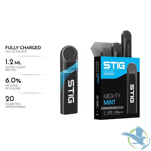 VGOD STIG 1.2ML Salt Nicotine Disposable Pod Device - Pack of 3 - Display of 10 Packs