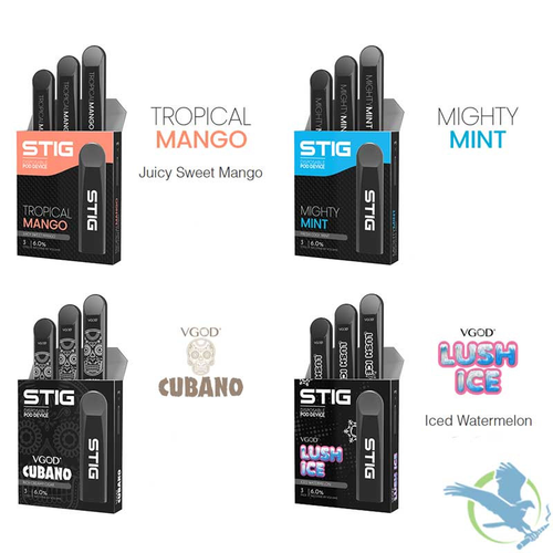 VGOD STIG 1.2ML Salt Nicotine Disposable Pod Device - Pack of 3 - Display of 10 Packs