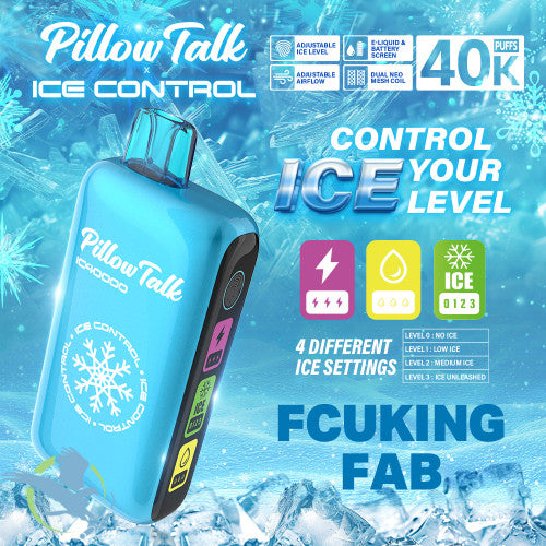 Pillow Talk Ice Control IC40000 Puffs 20ML Disposable Device With Touch To Adjust Ice Level & LED Screen - Display of 5