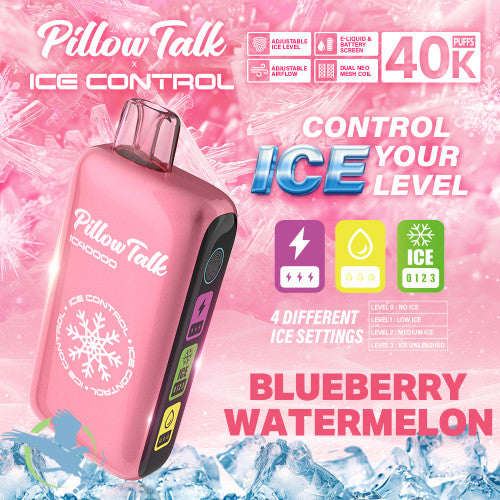 Pillow Talk Ice Control IC40000 Puffs 20ML Disposable Device With Touch To Adjust Ice Level & LED Screen - Display of 5