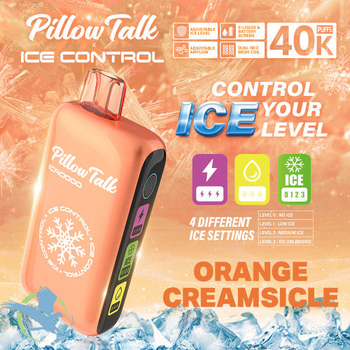 Pillow Talk Ice Control IC40000 Puffs 20ML Disposable Device With Touch To Adjust Ice Level & LED Screen - Display of 5