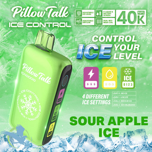 Pillow Talk Ice Control IC40000 Puffs 20ML Disposable Device With Touch To Adjust Ice Level & LED Screen - Display of 5