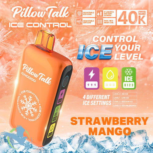 Pillow Talk Ice Control IC40000 Puffs 20ML Disposable Device With Touch To Adjust Ice Level & LED Screen - Display of 5